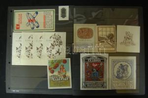 Kis reklám tétel: számolócédula, italcímke, 10 klf ex libris