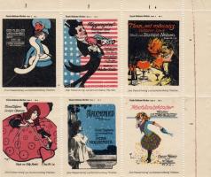 Deutsches Reich ca. 1910. 6 klf. zene motívum reklámbélyeg / 6 versch. Musik-Reklame-Marken