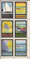 Deutsches Reich ca. 1910. Sporthajók 6 klf. levélzáró / Sportschiffe, 6 versch. Vignetten