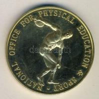 DN. Nemzeti testnevelési és sport iroda aranyozott ffém emlékérem (d=65mm) T:1