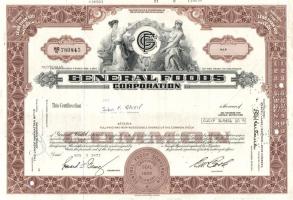 USA / Delaware 1972. General Foods Corporation élelmiszer-ipari vállalat részvénye T:I