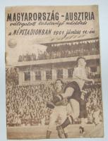 1961 Magyarország-Ausztria labdarúgó mérközés meccsfüzete / Match booklet