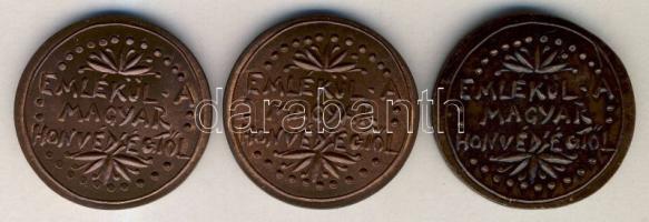 DN. Emlékül a Magyar Honvédségtől sorozat "Deák" + "Kossuth" + "Petőfi" emlékérem három darabja T:1,1-