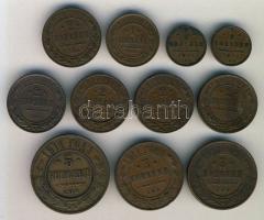 Cári Oroszország 1911-1914. 1/2k (2x) + 1k + 2k (5x) + 3k (2x) + 5k "II. Miklós" T:2,2-,3