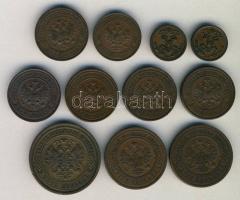 Cári Oroszország 1911-1914. 1/2k (2x) + 1k + 2k (5x) + 3k (2x) + 5k "II. Miklós" T:2,2-,3