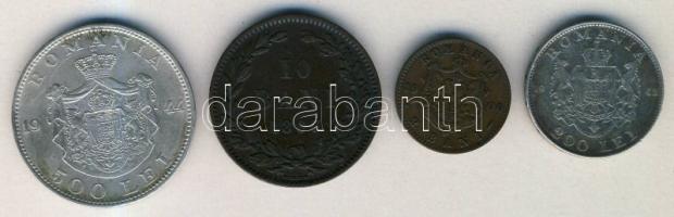 Románia 1867. 10B + 1900. 2B + 1942. 200L Ag + 1944. 500L Ag T:2-,3 ph.