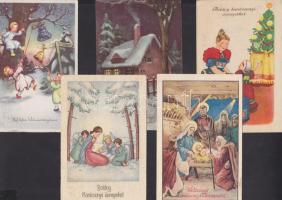 5 db régi karácsonyi üdvözlőlap / 5 Christmas greeting cards