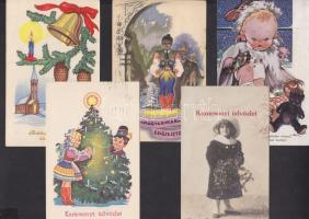 5 db régi karácsonyi üdvözlőlap / 5 Christmas greeting cards