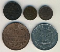 Olaszország 1862. 10c + 1867. 1c + 1895. 1c + 1903. 2c + 1939. 2L T:2-,3 ph.