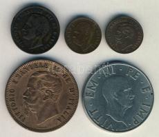 Olaszország 1862. 10c + 1867. 1c + 1895. 1c + 1903. 2c + 1939. 2L T:2-,3 ph