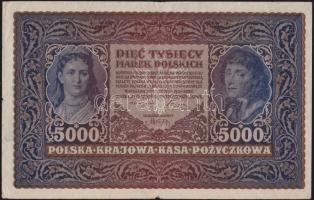 Lengyelország 1919. 1000M + 1920. 5000M T:III+,III-(egyiken kis szakadások)
