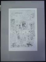 Láng ... jelzéssel: Mutatványos, rézkarc-papír, jelzett, paszpartuban 35x45 cm