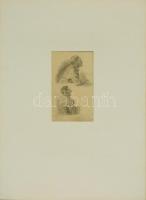 cca 1930 Ék Sándor (1902-1975) 4 db ceruzarajza, mindegyik a (az 1972-es műcsarnoki gyűjteményes kiá...