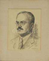 cca 1930 Ék Sándor (1902-1975) (Alexander Keil néven): 4 db könyomat: Hruscsov, Marx, Engels, Molotov paszpartuban, ceruzával szignálva 43x56cm