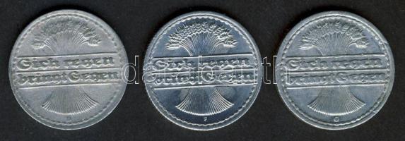 Német Birodalom/Weimari Köztársaság 1920F 50Pf T:1- + 1920G 50pf T:3+ + 1920D 50Pf T:3+