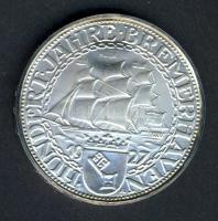 Német Birodalom/Weimari Köztársaság 1927. 5M Ag "Bremerhaven" 1977-es Ag utánverete T:BU P...