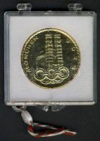 NSZK 1972. "München" aranyozott fém emlékérem eredeti plombált ÁPV tokban T:P
