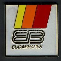 1988. "Fedettpályás Atlétikai EB Budapest" szögletes díjérem eredeti díszdobozban. Szign:Bertoni-Milánó T:1