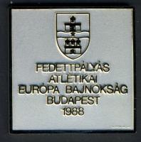 1988. "Fedettpályás Atlétikai EB Budapest" szögletes díjérem eredeti díszdobozban. Szign:B...