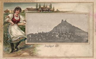 Szigliget vár, folklór Emb. litho (fl)