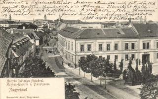 Nagyvárad main street with military barracks
