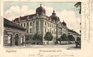 Nagyvárad Palace of Finance with the shop of József Popper
