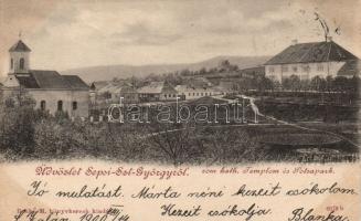 Sepsiszentgyörgy with Catholic church and post office (fl)