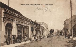 Csíkszereda Rákóczi street with the bookshop of Miklós Szvoboda (Rb)