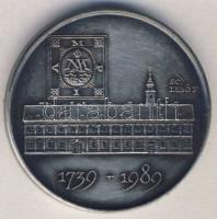 1989. 250 éves a Mosonmagyaróvári Kossuth Lajos Gimnázium ffém emlékérem szign.:S.C. Lebó F. T:1