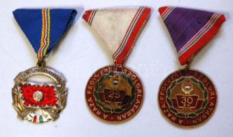 DN. "A Haza Fegyveres Szolgálatában" 30 + 25 év után + A "Haza Szolgálatáért Érdemérem" ezüst fokozata kitüntetések, mellszalaggal T:1-