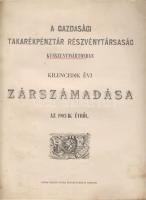 1906 A Kunszentmártoni Gazdasági Takarékpénztár Rt. zárszámadása; Vajda Bálint útóda nyomdája