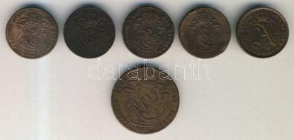 Belgium 1858. 5c + 1862-1910. 2c (5x) klf évszámmal T:2,3,4