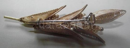 Filigrán ezüst (Ag) virág alakú bross 7,39 gr