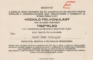 1933 Jamboree felvonulás meghívó/ Jamboree Festzug Einladungskarte