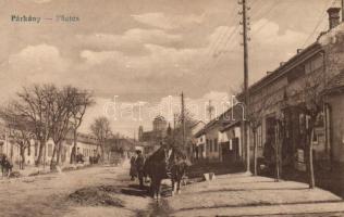 Párkány main street with the Esztergom cathedral