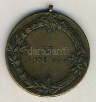 1931. Katonai bronz lövészmedál. Szign: Gál T:2