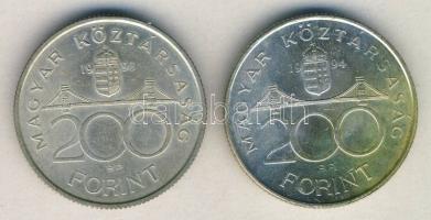 1993-94. 200Ft Ag (2x) "MNB" + "Deák" T:2