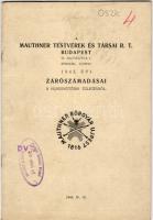 1943 A Mauthner testvérek és társai Rt/ Mauthner Bőrgyár Ujpest zárszámadása