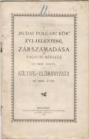 1899 A Budai Polgári Kör évi jelentése és zárszámadása; Bagó Márton és fia, II. Ponty utca