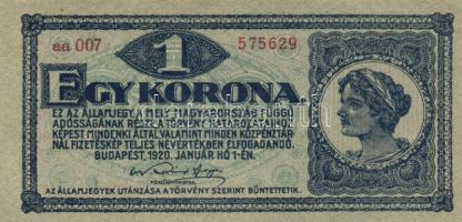 1920. 1K (2x) T:I (egyiknél szélén apró papírhiány)