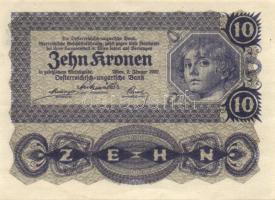 Ausztria 1922. 10K (8x) több egymásutáni sorszámmal! T:I,II+