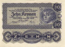 Ausztria 1922. 10K (8x) több egymásutáni sorszámmal! T:I,II+