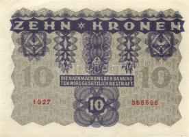 Ausztria 1922. 10K (8x) több egymásutáni sorszámmal! T:I,II+