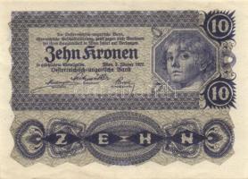 Ausztria 1922. 10K (8x) több egymásutáni sorszámmal! T:I,II+