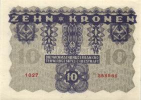 Ausztria 1922. 10K (8x) több egymásutáni sorszámmal! T:I,II+