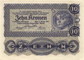 Ausztria 1922. 10K (8x) több egymásutáni sorszámmal! T:I,II+