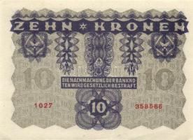 Ausztria 1922. 10K (8x) több egymásutáni sorszámmal! T:I,II+