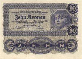 Ausztria 1922. 10K (8x) több egymásutáni sorszámmal! T:I,II+