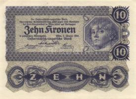 Ausztria 1922. 10K (8x) több egymásutáni sorszámmal! T:I,II+