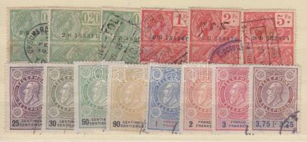 1920 14 db belga okmány és telefonadó bélyeg